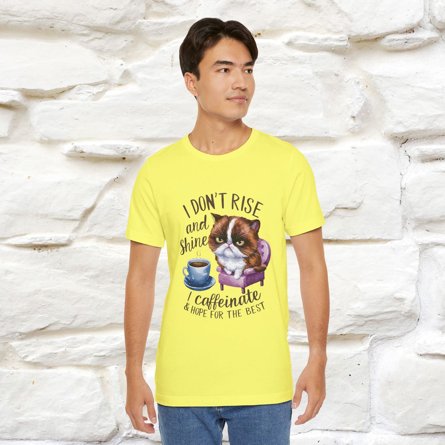 I Don’t Rise and Shine, I Caffeinate ....| Funny Cat T-Shirt| Nunu&Miao Studio - Nunu&Miao Studio