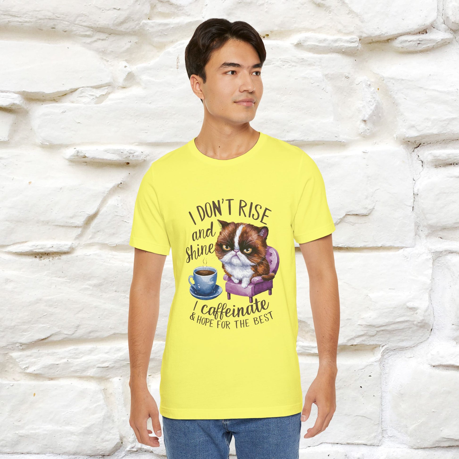 I Don’t Rise and Shine, I Caffeinate ....| Funny Cat T-Shirt| Nunu&Miao Studio - Nunu&Miao Studio