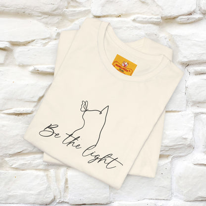 "Be The Light" Cat T-Shirt | Front & Back Design | Nunu&Miao Studio - Nunu&Miao Studio