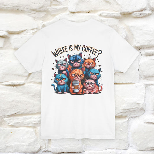 "Where Is My Coffe?" Cat T-Shirt | Front & Back Design | Nunu&Miao Studio