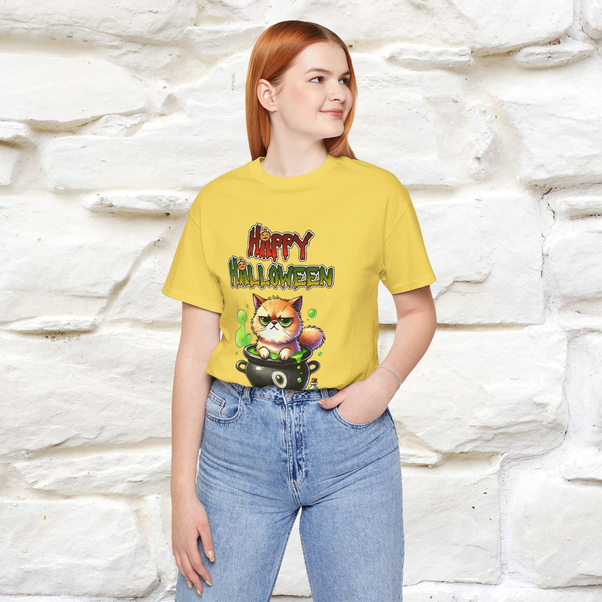 "Angry Cat Happy Halloween" Cat  T-shirt |Nunu&Miao Studio - Nunu&Miao Studio