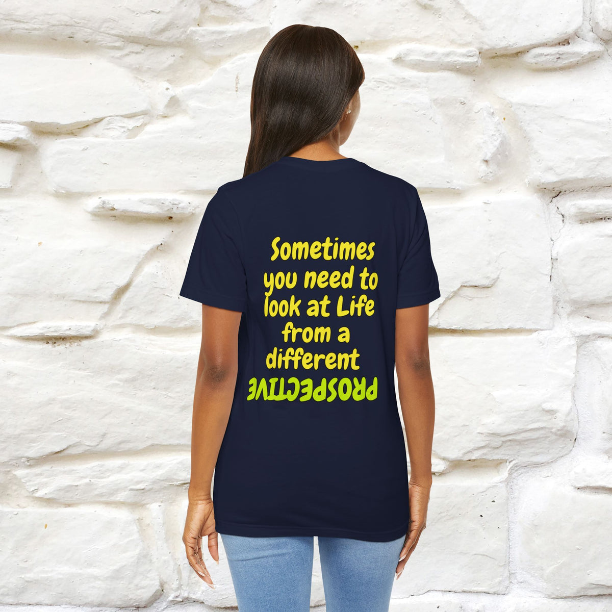 "Sometimes You Need to Look at Life from a Different Perspective" Cat T-Shirt | Front & Back Design | Nunu&Miao Studio