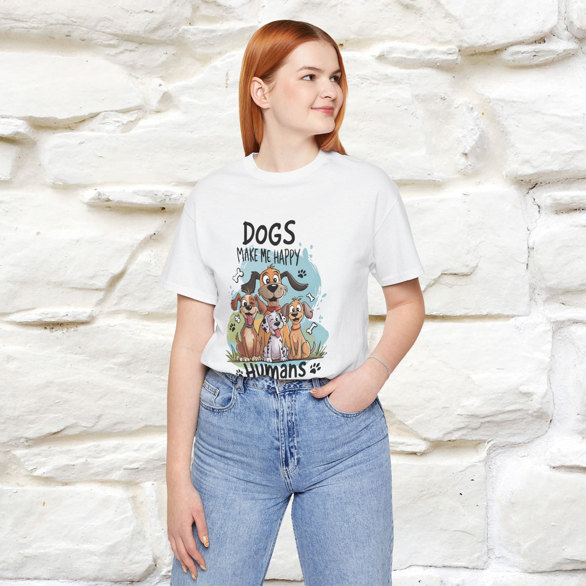 " Dogs Make Me Happy ..."  T-shirt |Nunu&Miao Studio