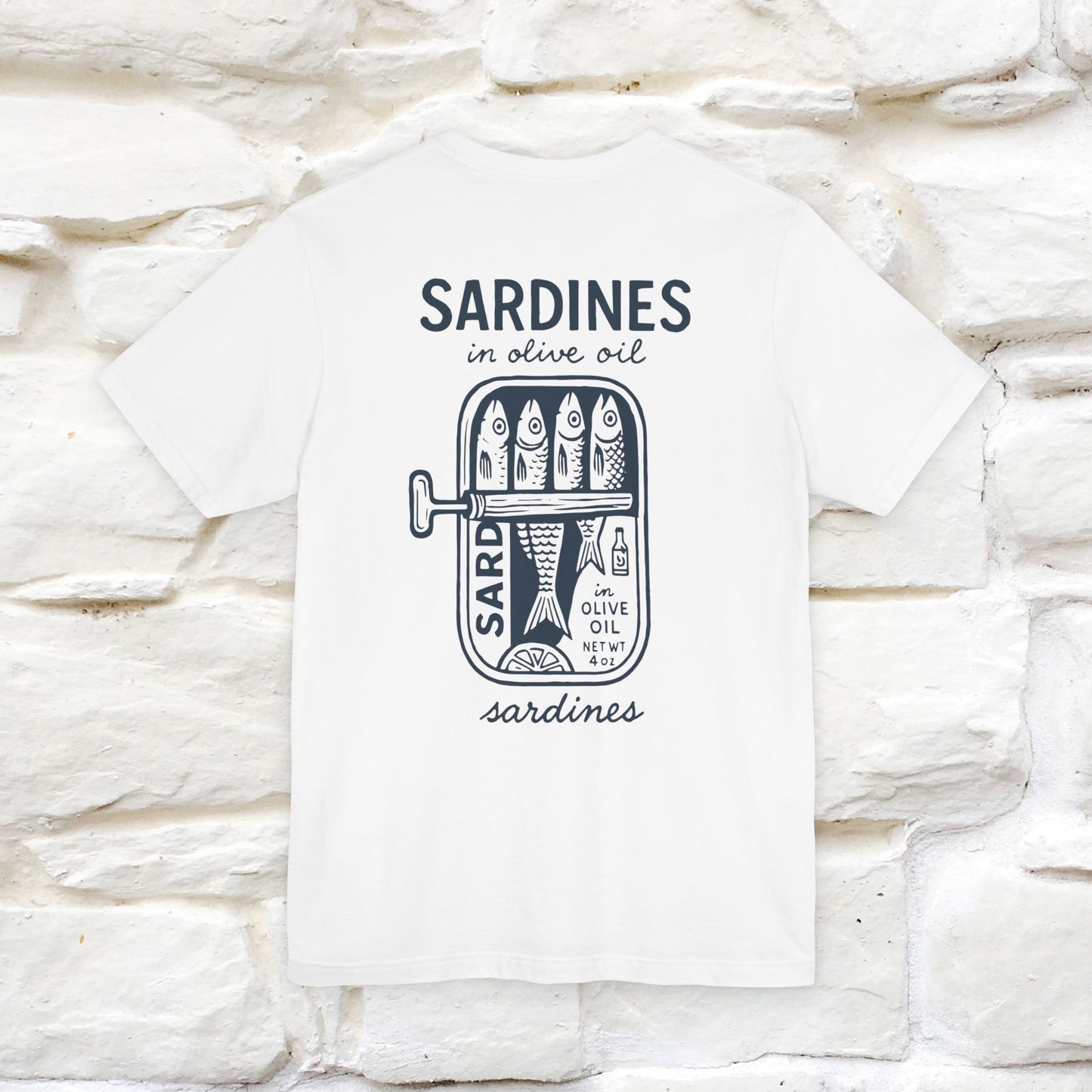 "Sardines In Olive Oil" Cute T-shirt | Front & Back Design|Nunu&Miao Studio - Nunu&Miao Studio