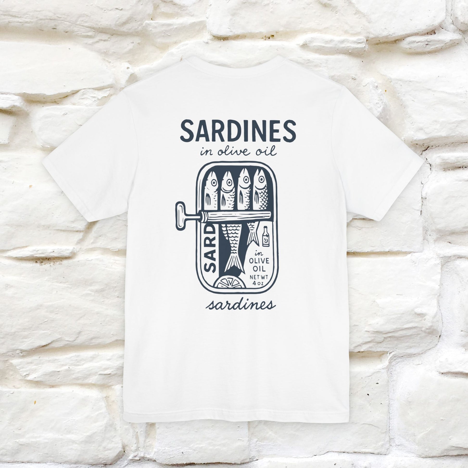 "Sardines In Olive Oil" Cute T-shirt | Front & Back Design|Nunu&Miao Studio - Nunu&Miao Studio