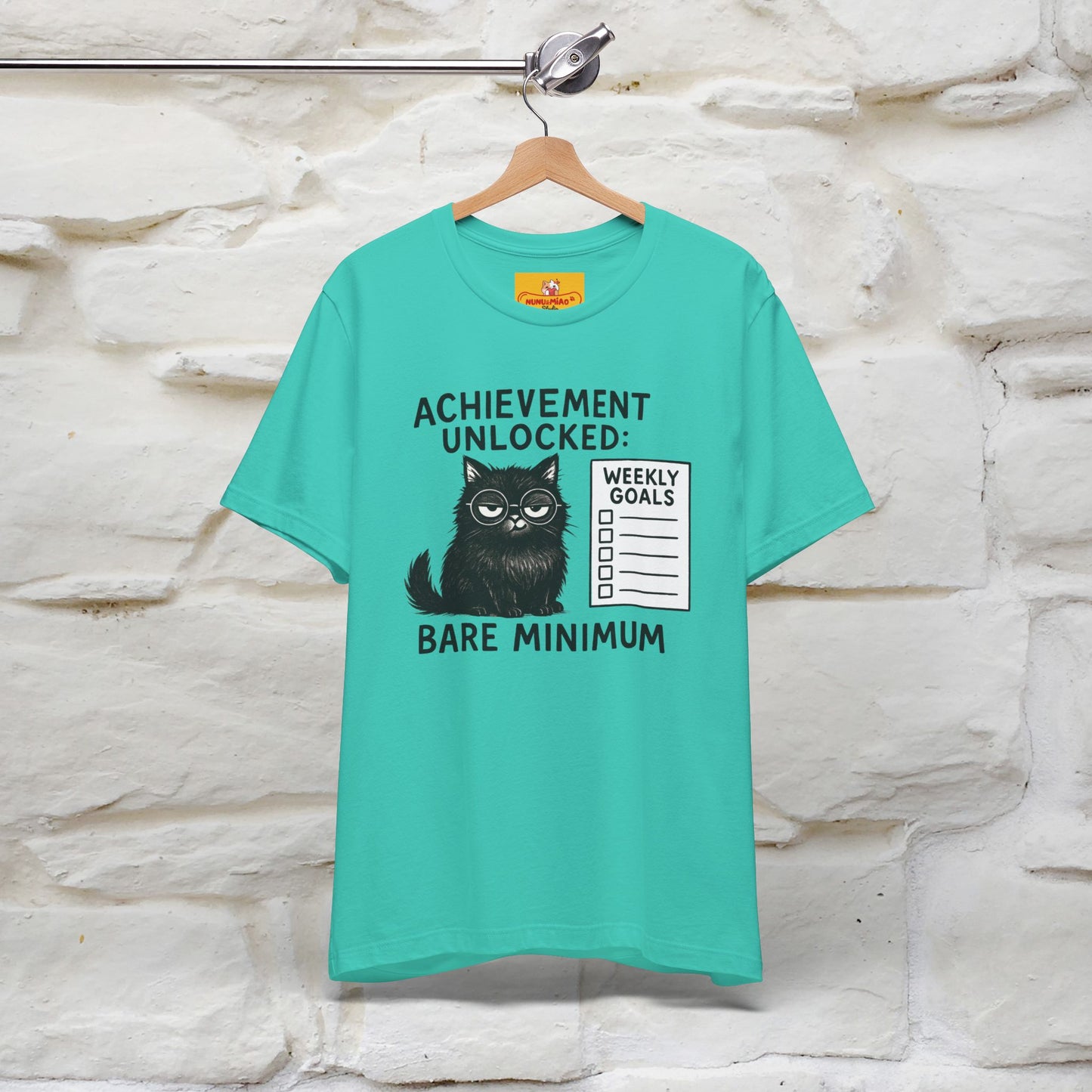 "Achievement Unlocked Bare Minimum." |Cat T-Shirt | Nunu&Miao Studio - Nunu&Miao Studio