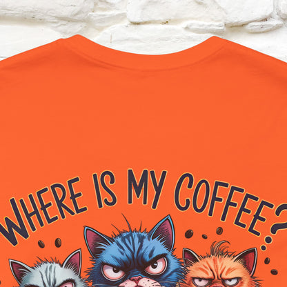 "Where Is My Coffe?" Cat T-Shirt | Front & Back Design | Nunu&Miao Studio