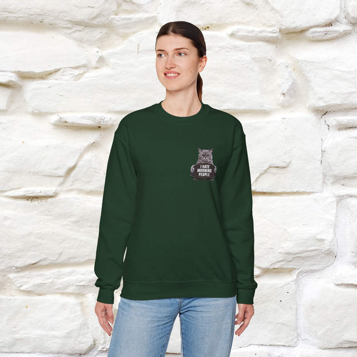 "I Hate Morning People'' |Cat Sweatshirt | Nunu&Miao Studio