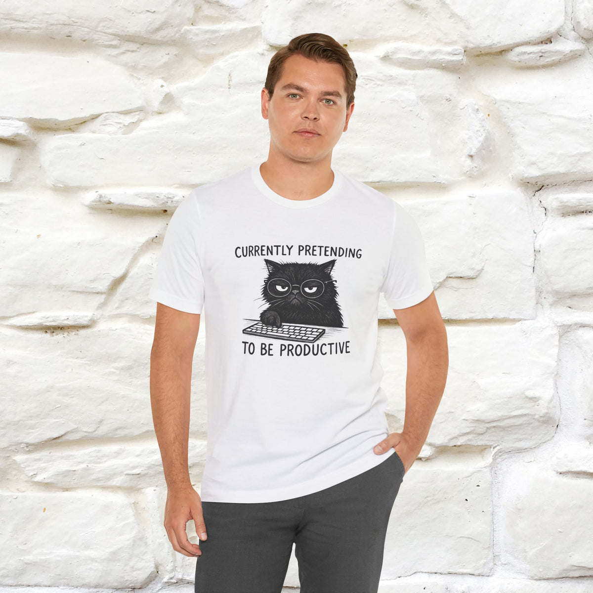 "Currently Pretending To Be Productive" |Cat T-Shirt | Nunu&Miao Studio