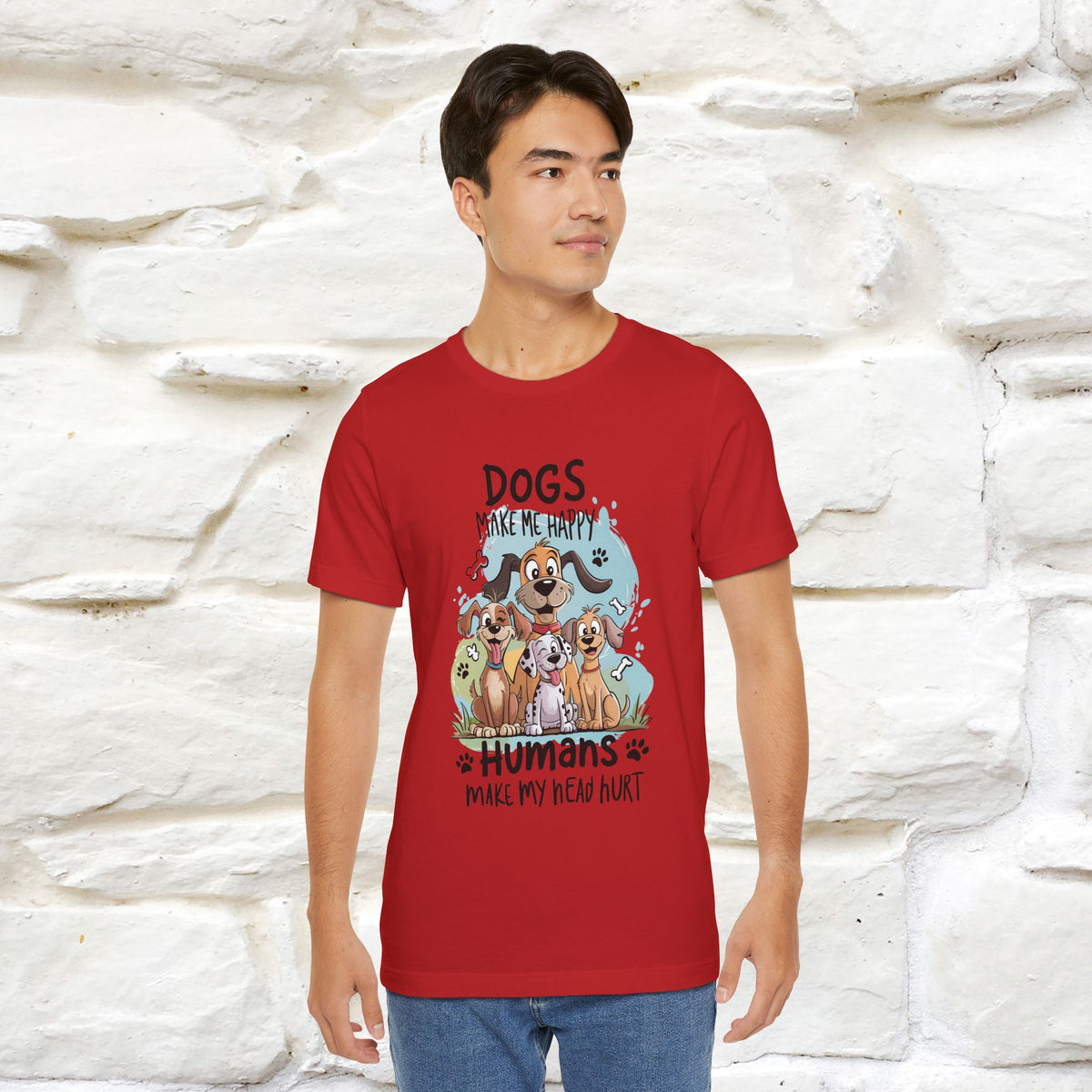 " Dogs Make Me Happy ..."  T-shirt |Nunu&Miao Studio