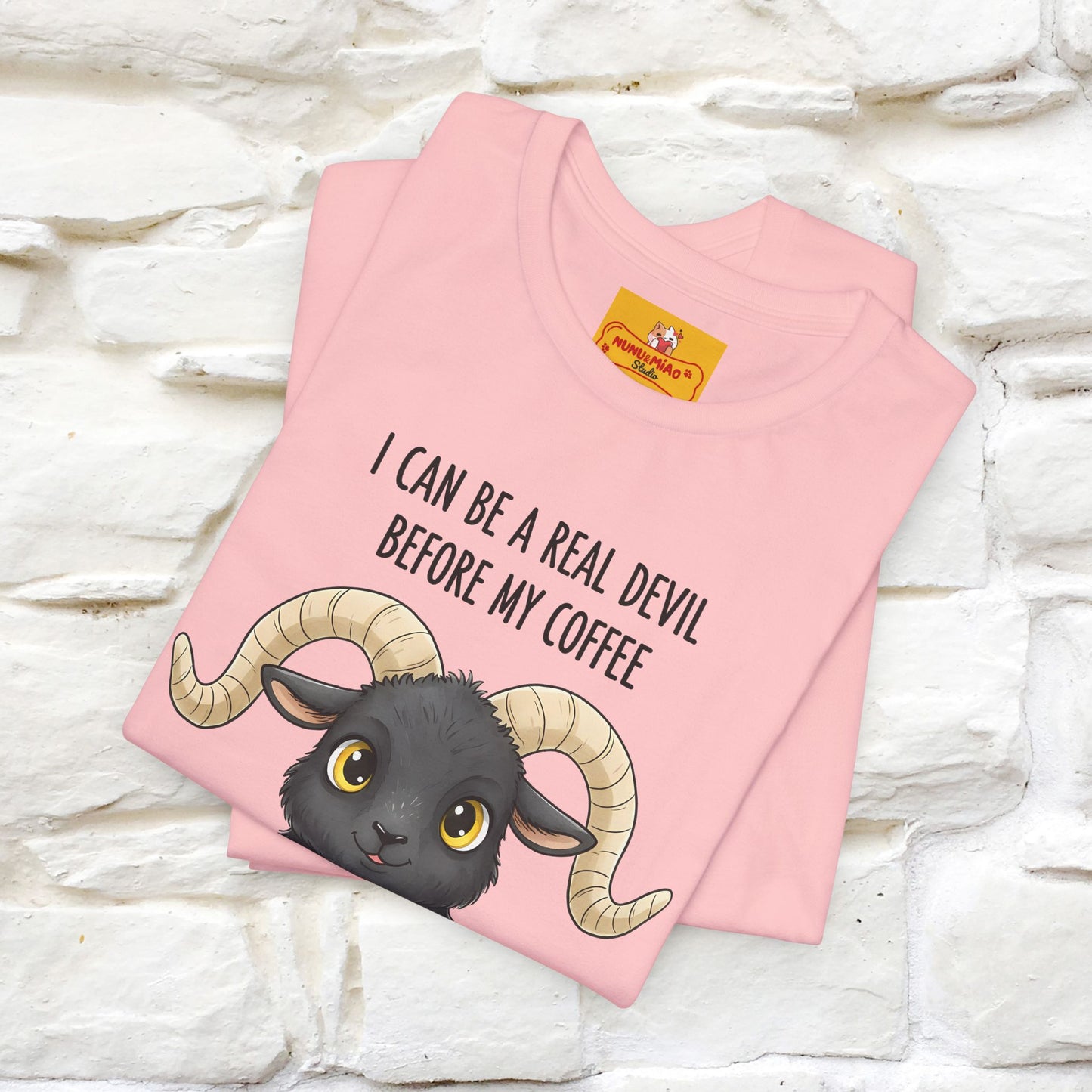 "I Can Be a Real Devil Before My Coffe" Funny T-shirt |Nunu&Miao Studio - Nunu&Miao Studio