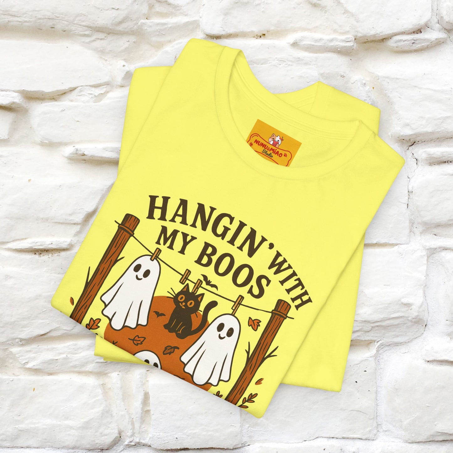 "Hanging With My Boos" Halloween Cat T-shirt |Nunu&Miao Studio - Nunu&Miao Studio