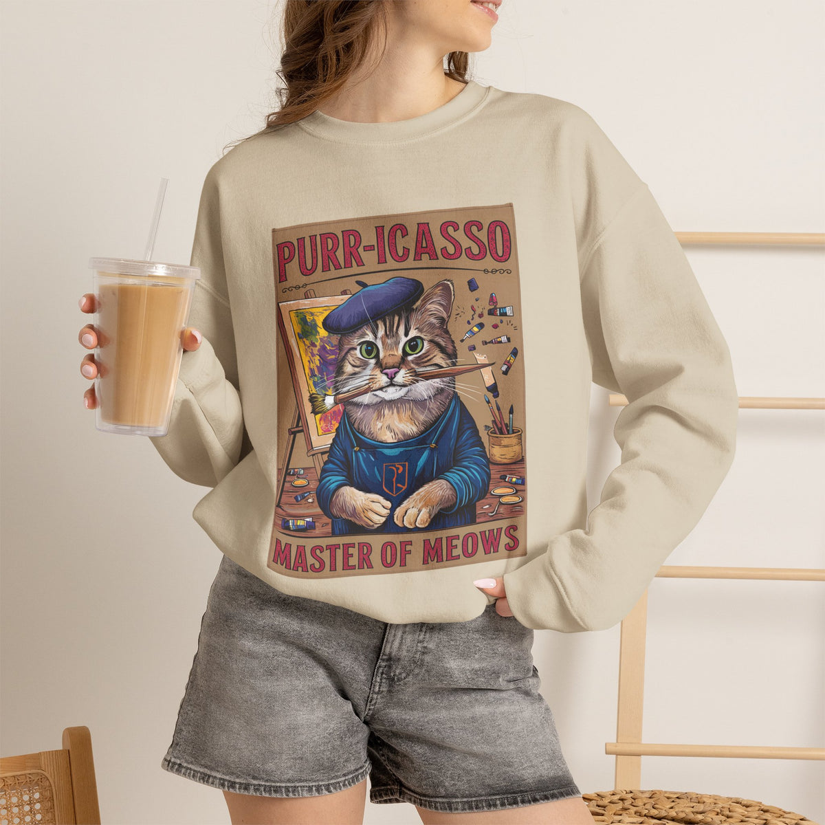 "Purr-icasso.'' |Cat Sweatshirt | Nunu&Miao Studio