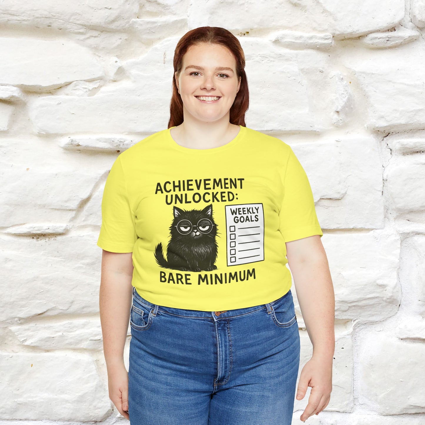 "Achievement Unlocked Bare Minimum." |Cat T-Shirt | Nunu&Miao Studio - Nunu&Miao Studio