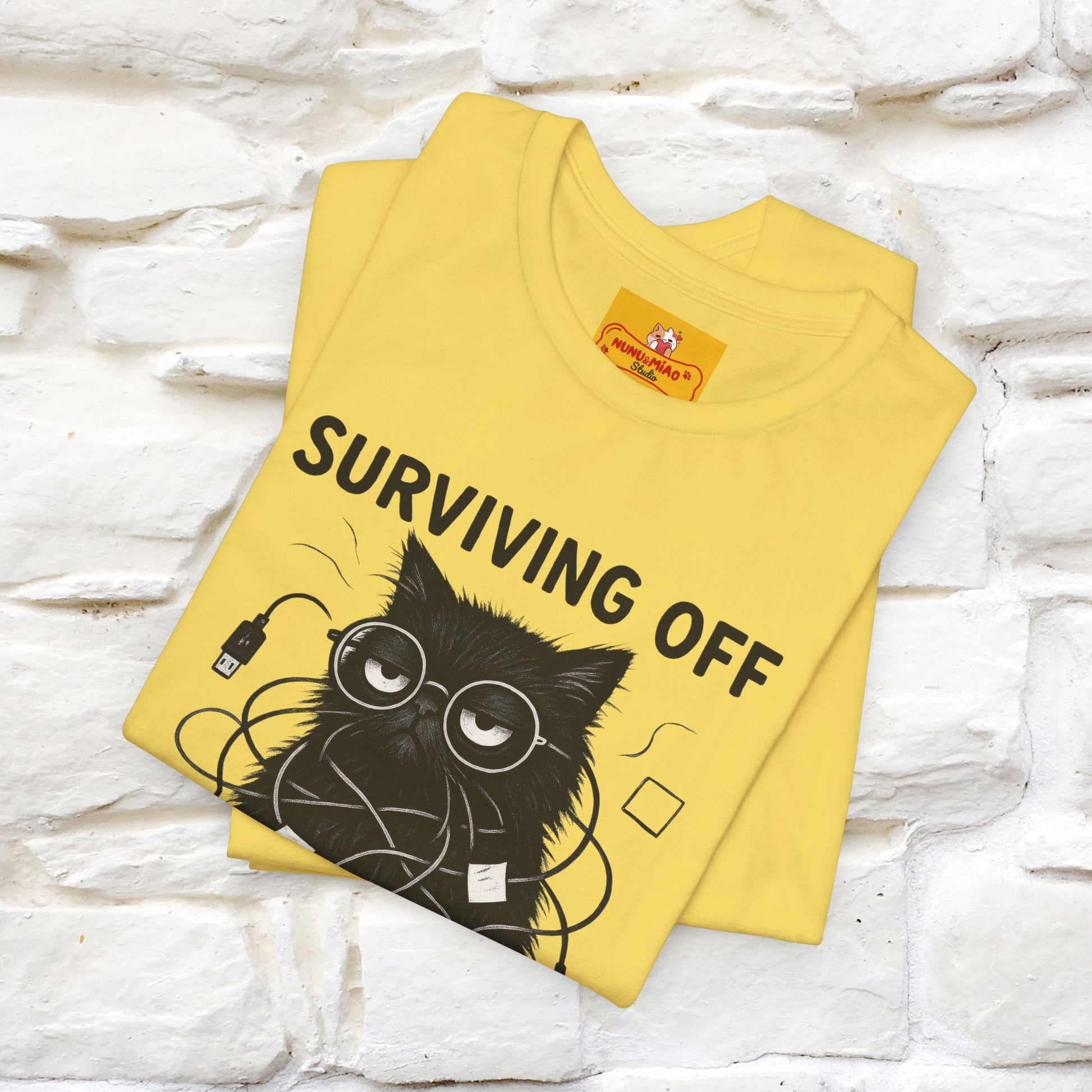"Surviving Off...Vibes And Broken .. " |Cat T-Shirt | Nunu&Miao Studio - Nunu&Miao Studio