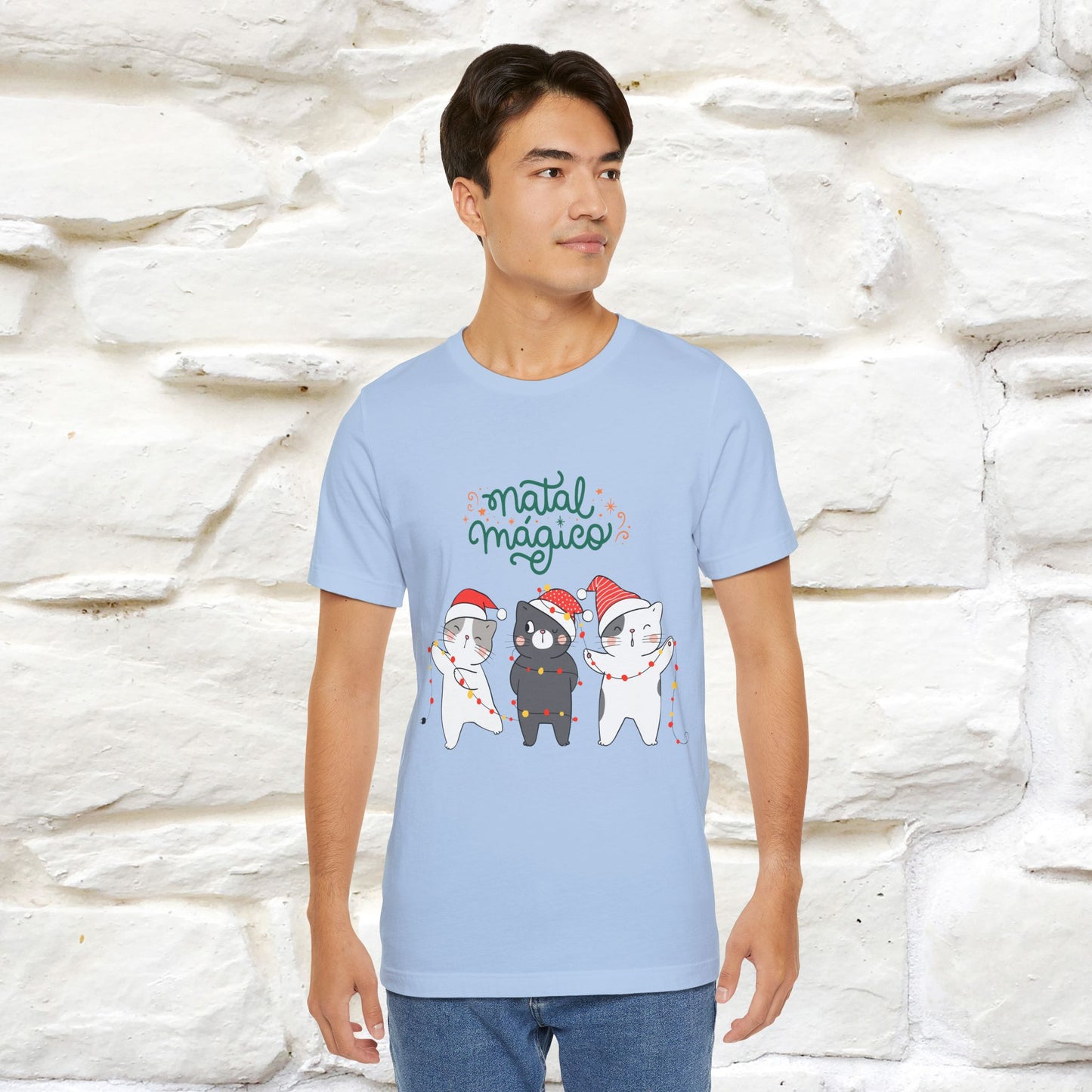"Natal Magico" Cat T-shirt  |Nunu&Miao Studio - Nunu&Miao Studio