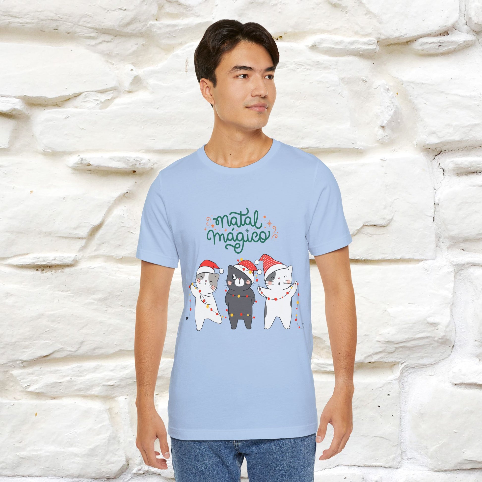 "Natal Magico" Cat T-shirt  |Nunu&Miao Studio - Nunu&Miao Studio