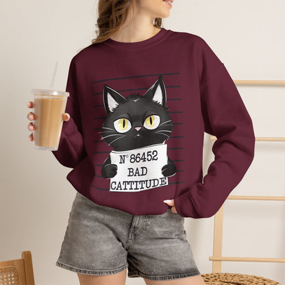 ''Bad Cattitude'' |Cat Sweatshirt | Nunu&Miao Studio
