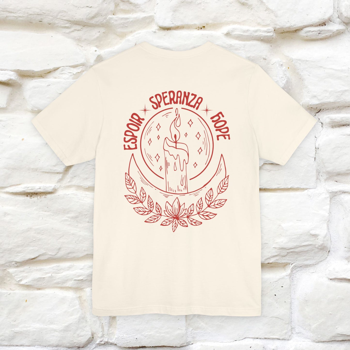 "Espoir Speranza Hope'' Cat T-Shirt Front and Back Design | Nunu&Miao Studio - Nunu&Miao Studio