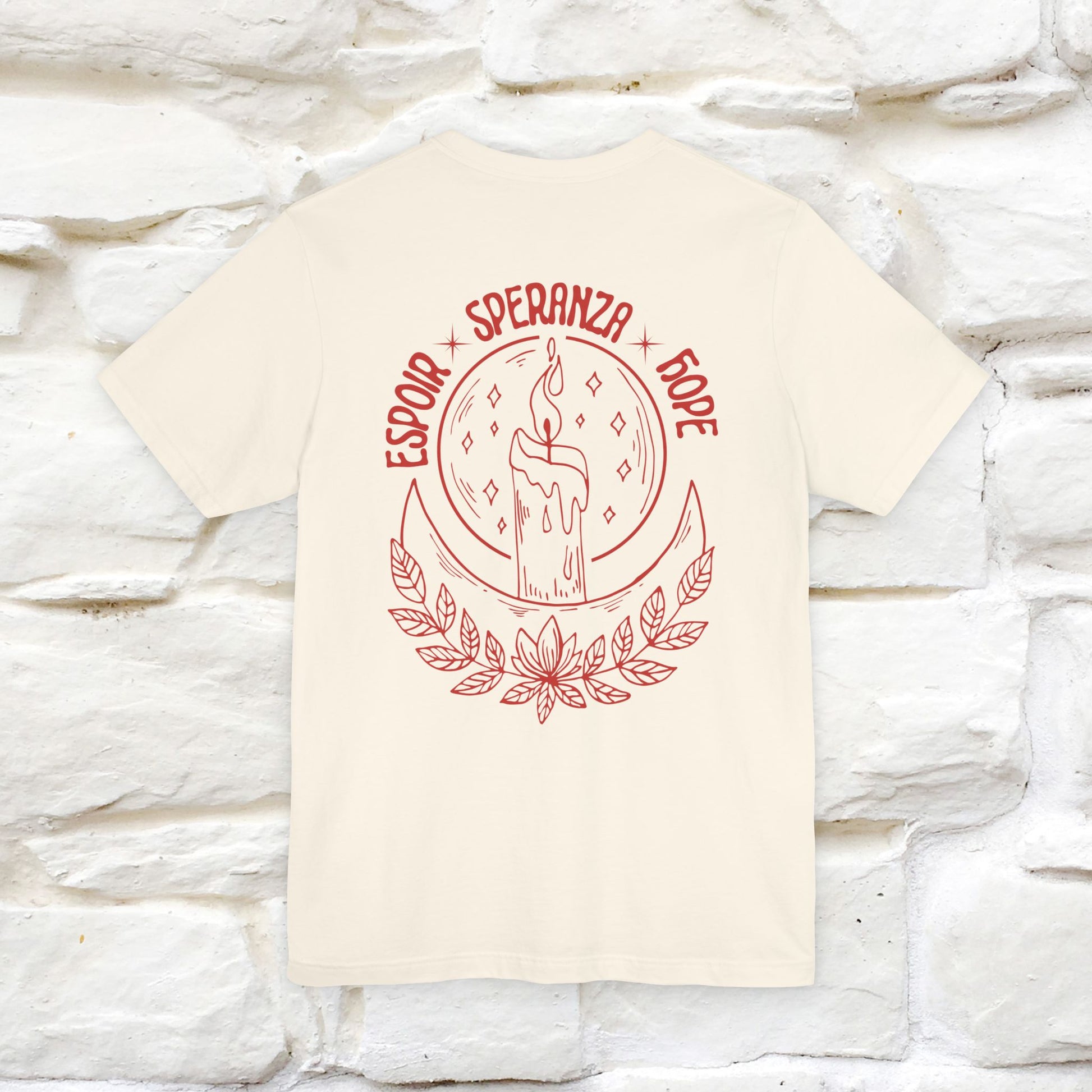 "Espoir Speranza Hope'' Cat T-Shirt Front and Back Design | Nunu&Miao Studio - Nunu&Miao Studio