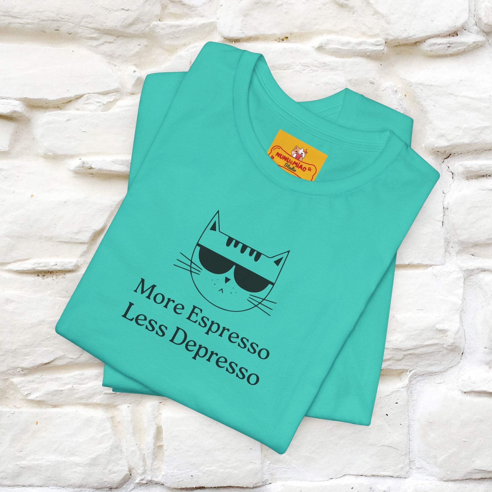 "More Espresso Less Depresso" |Cat T-Shirt | Nunu&Miao Studio - Nunu&Miao Studio