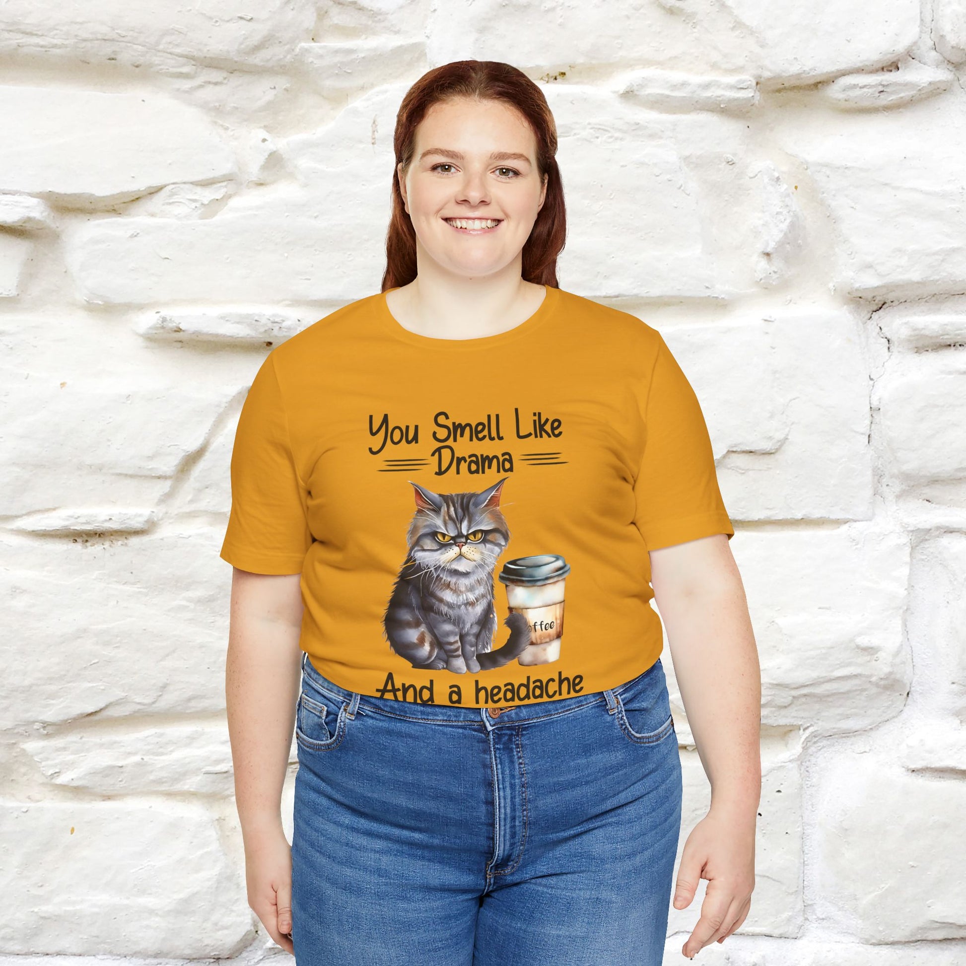You Smell Like Drama and a Headache" Cat T-Shirt for Men & Women | 100% Cotton* - Nunu&Miao Studio