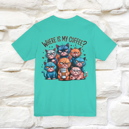 "Where Is My Coffe?" Cat T-Shirt | Front & Back Design | Nunu&Miao Studio