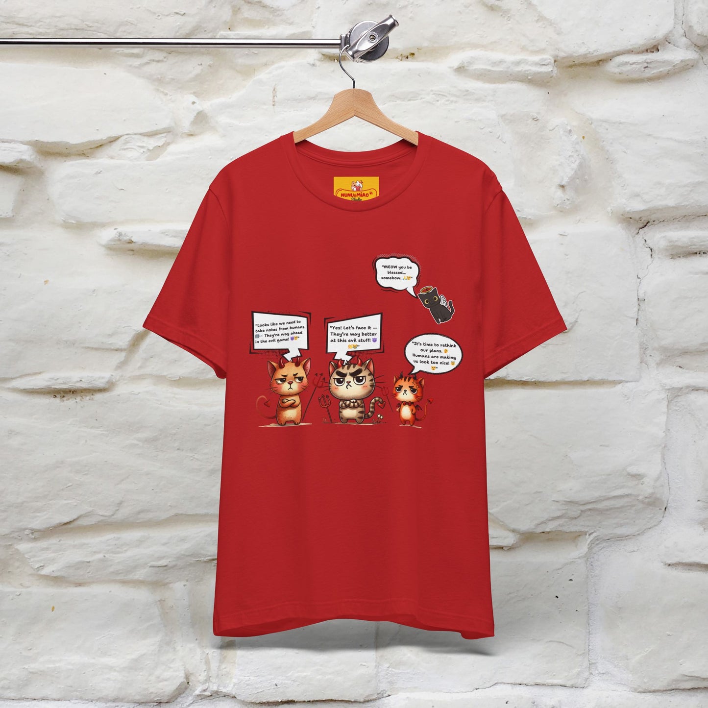 "Humans Are Way Ahead In The Evil Game! 😈😼" Cat  T-shirt |Nunu&Miao Studio - Nunu&Miao Studio