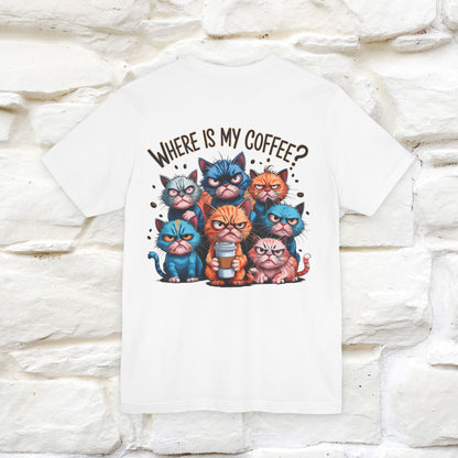 "Where Is My Coffe?" Cat T-Shirt | Front & Back Design | Nunu&Miao Studio