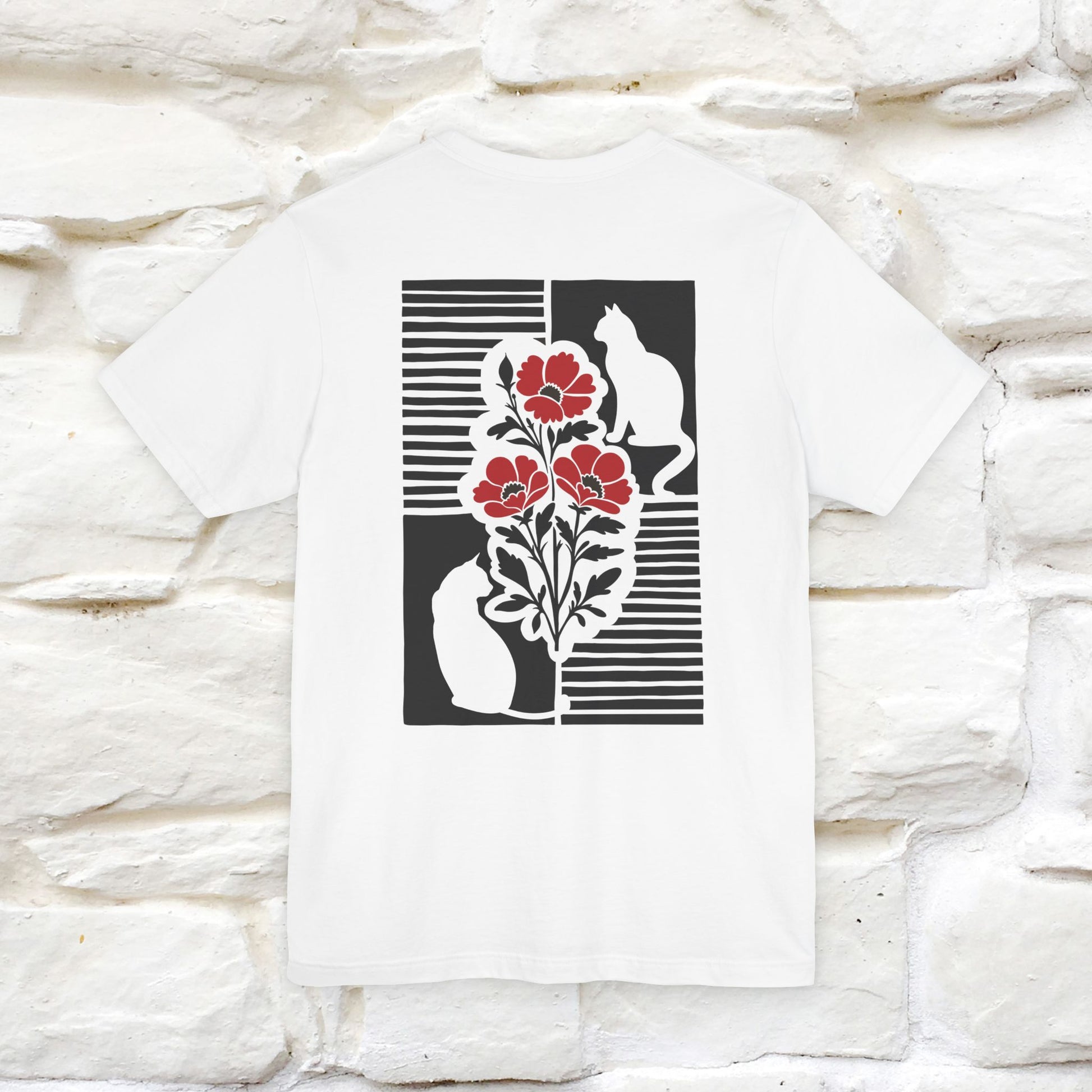 ''Modern Shapes'' Cat T-Shirt Front and Back Design | Nunu&Miao Studio - Nunu&Miao Studio