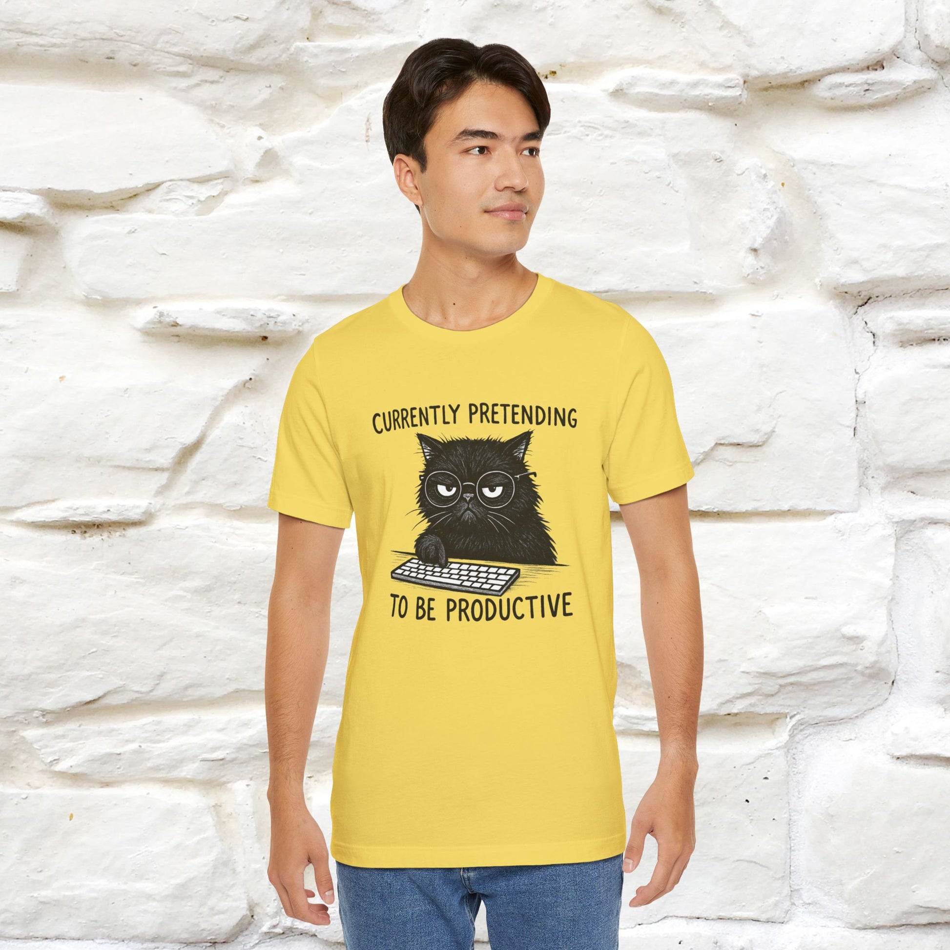 "Currently Pretending To Be Productive" |Cat T-Shirt | Nunu&Miao Studio - Nunu&Miao Studio