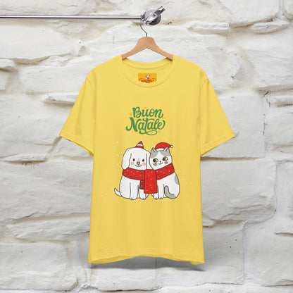 ''Buon Natale Cat and Dog'' Christmas T-shirt  | Nunu&Miao Studio - Nunu&Miao Studio