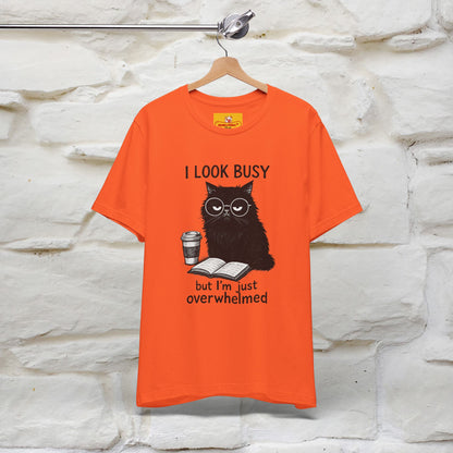 "I Look Busy But I'm Just Overwhelmed" |Cat T-Shirt | Nunu&Miao Studio - Nunu&Miao Studio