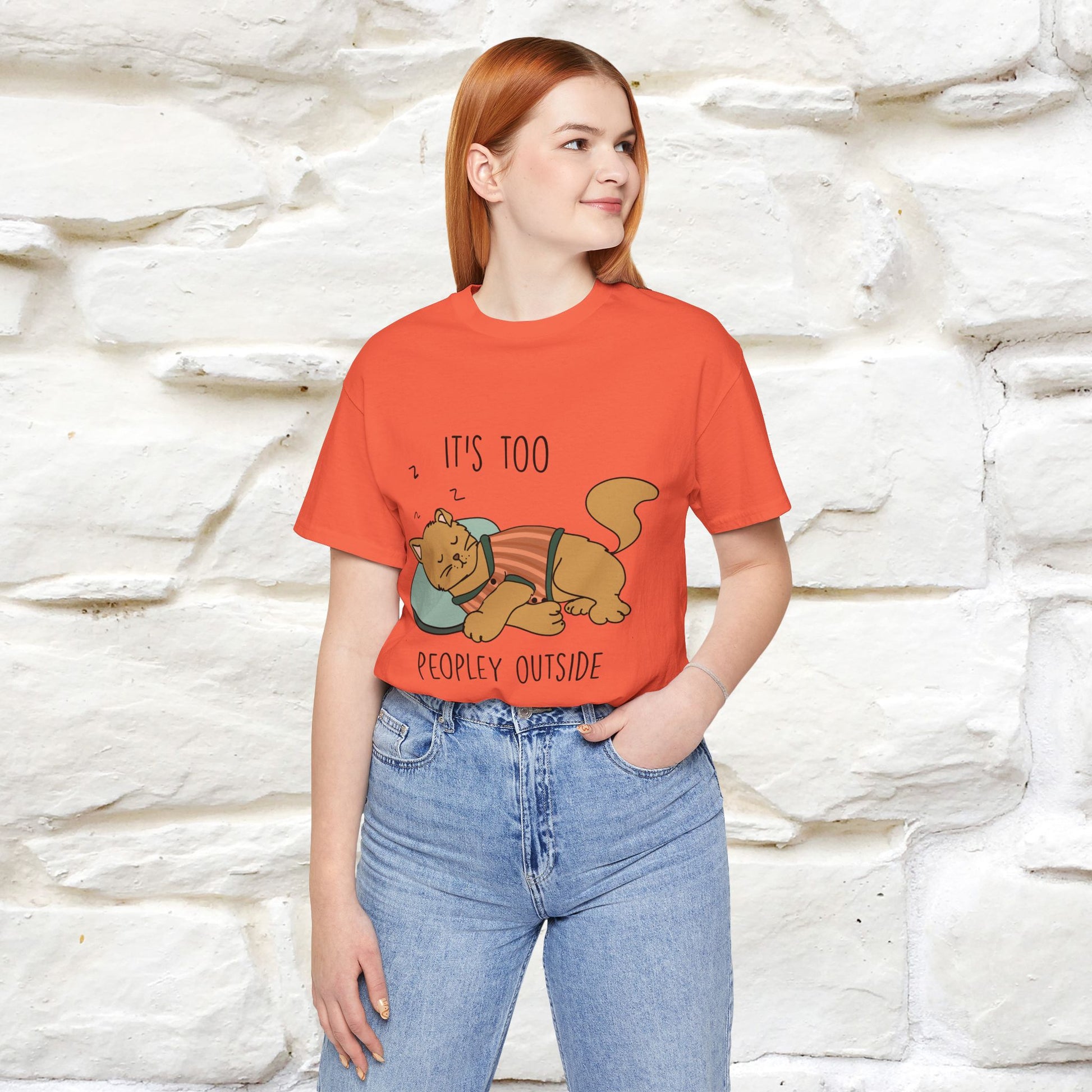 ''It’s Too Peopley Outside'' | Funny Cat T-Shirt | Nunu&Miao Studio - Nunu&Miao Studio