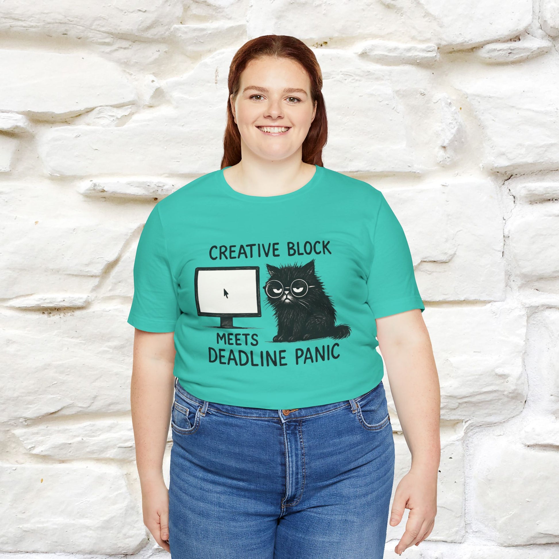 "Creative Block Meets Deadline..." |Cat T-Shirt | Nunu&Miao Studio - Nunu&Miao Studio