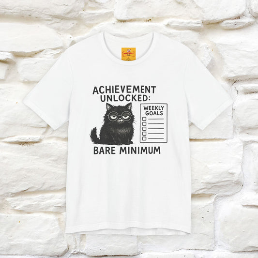 "Achievement Unlocked Bare Minimum." |Cat T-Shirt | Nunu&Miao Studio