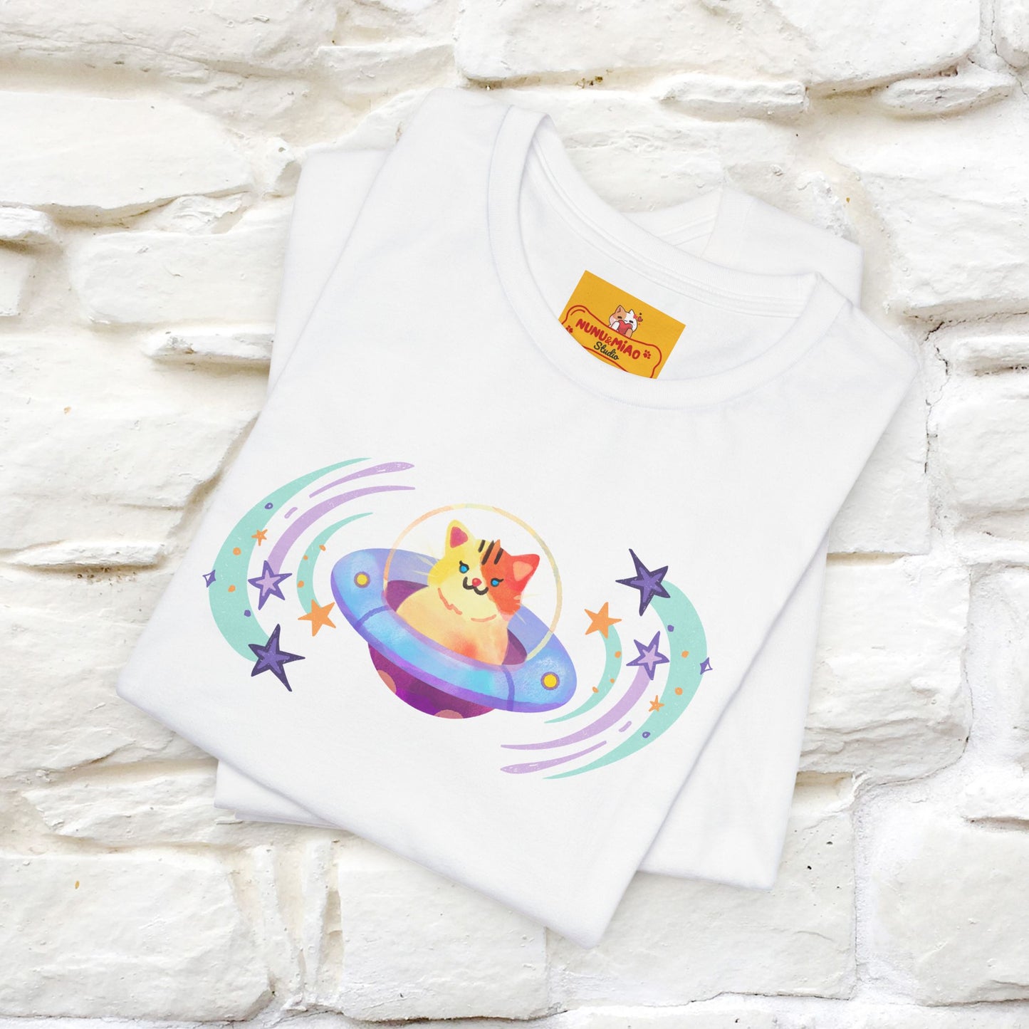 "Stay Positive'' Cat T-Shirt | Front & Back Design | Nunu&Miao Studio - Nunu&Miao Studio