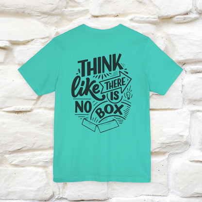 "Think Like There Is No Box" Cat T-Shirt| Front & Back Design | Nunu&Miao Studio - Nunu&Miao Studio