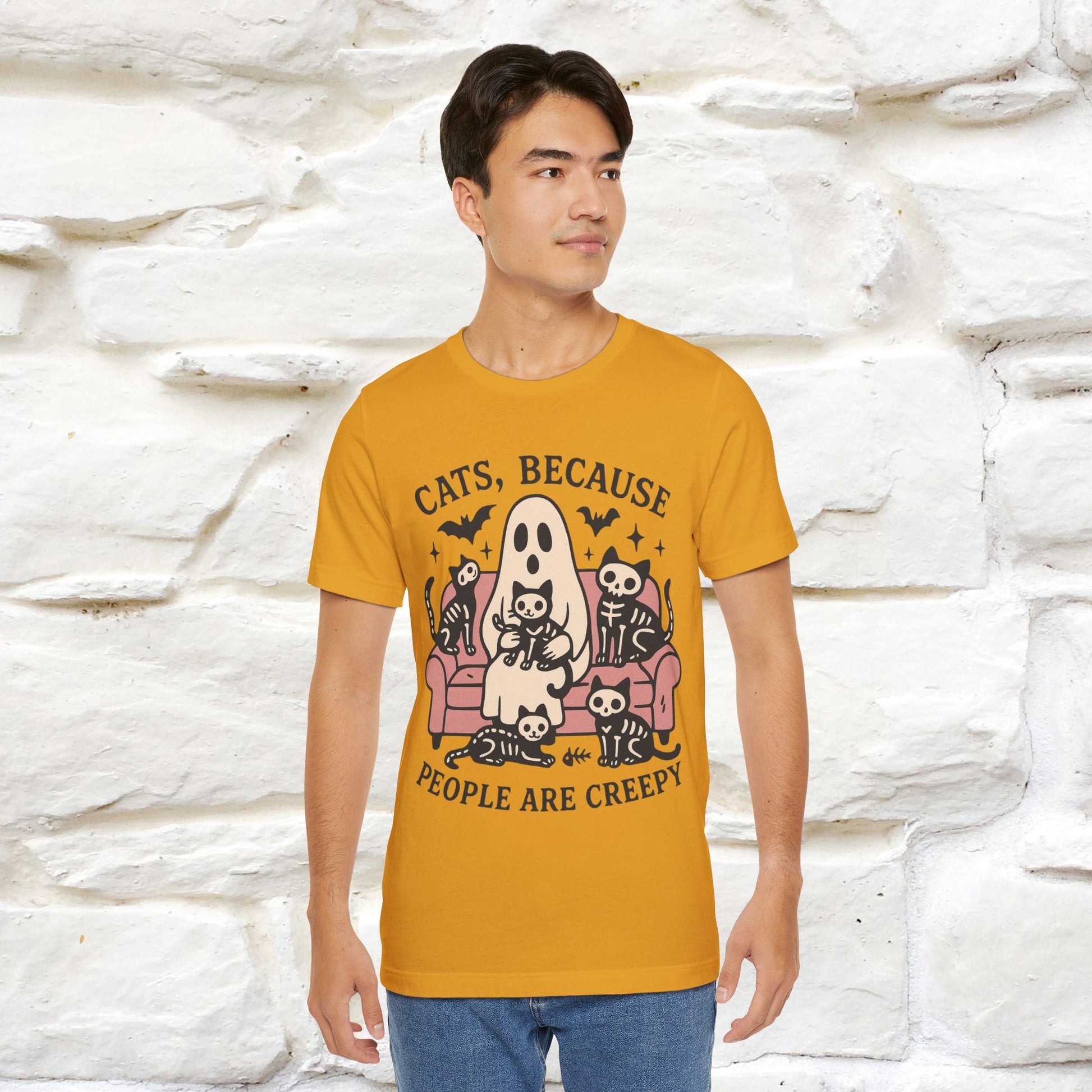 "Cat Because People Are Creepy" Halloween Cat T-shirt |Nunu&Miao Studio - Nunu&Miao Studio