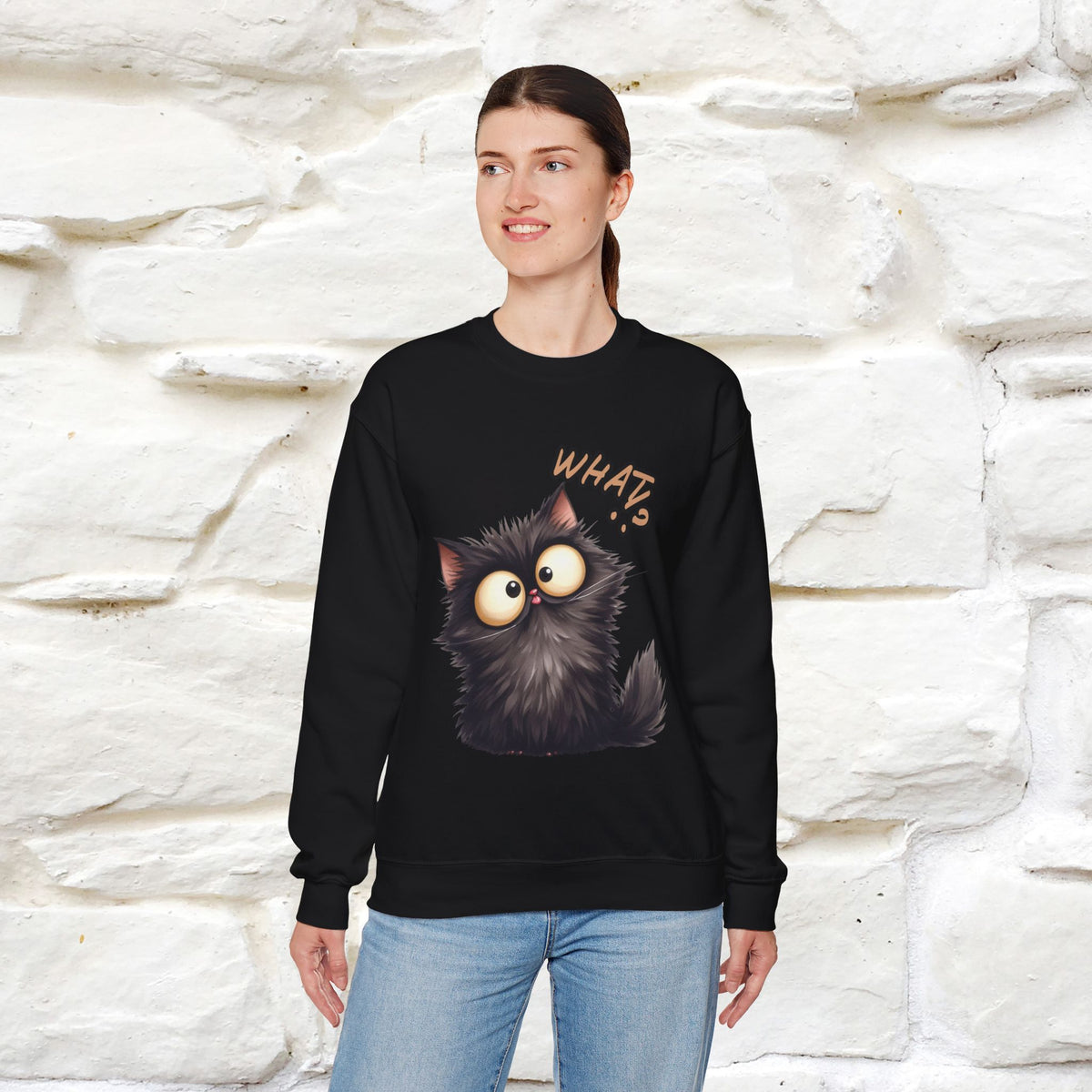 "What'' |Cat Sweatshirt | Nunu&Miao Studio