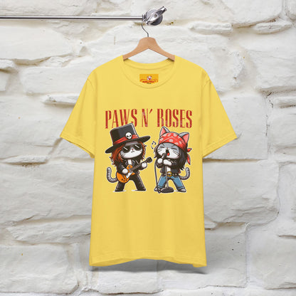 Paws N' Roses T-Shirt | Rock-Inspired Cat Lover  | Nunu&Miao Studio - Nunu&Miao Studio