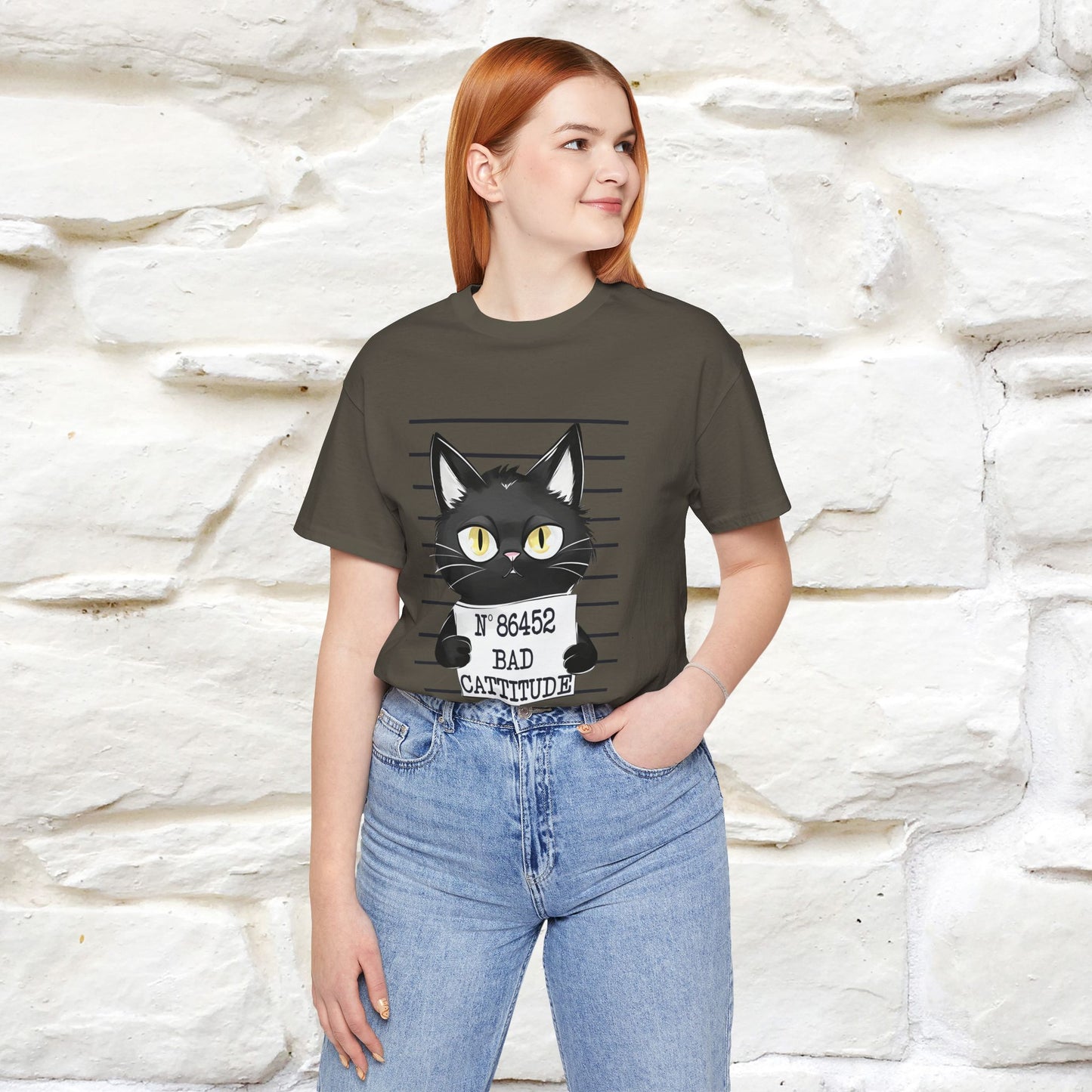 "Bad Cattitude" T-Shirt for Men & Women | 100% Cotton* - Nunu&Miao Studio