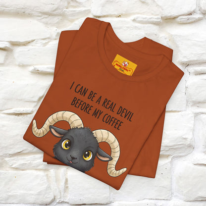 "I Can Be a Real Devil Before My Coffe" Funny T-shirt |Nunu&Miao Studio - Nunu&Miao Studio