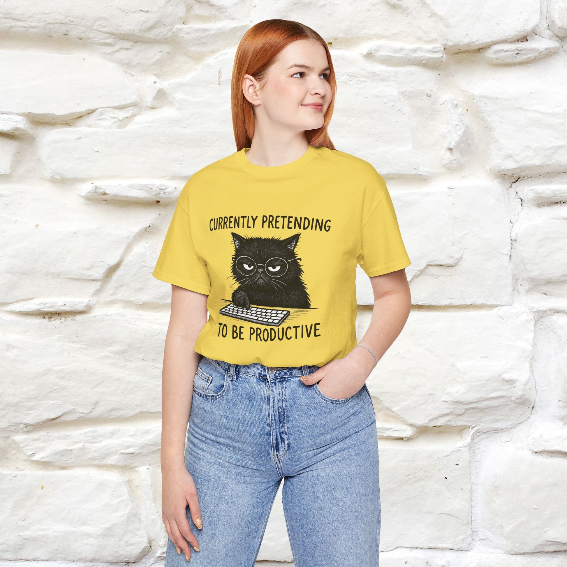 "Currently Pretending To Be Productive" |Cat T-Shirt | Nunu&Miao Studio - Nunu&Miao Studio