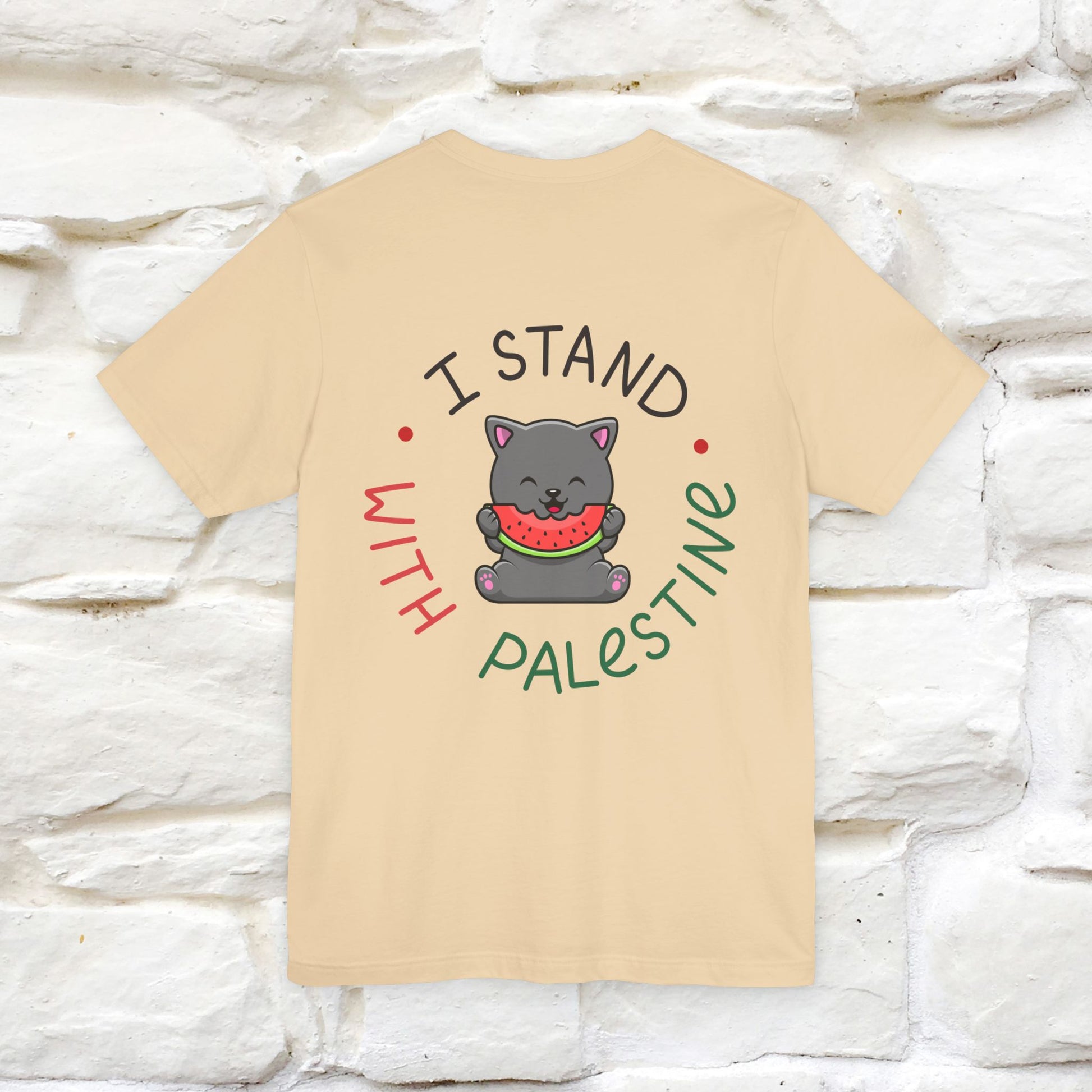 "I Stand With Palestine" Cat T-shirt | Front & Back Design |Nunu&Miao Studio - Nunu&Miao Studio