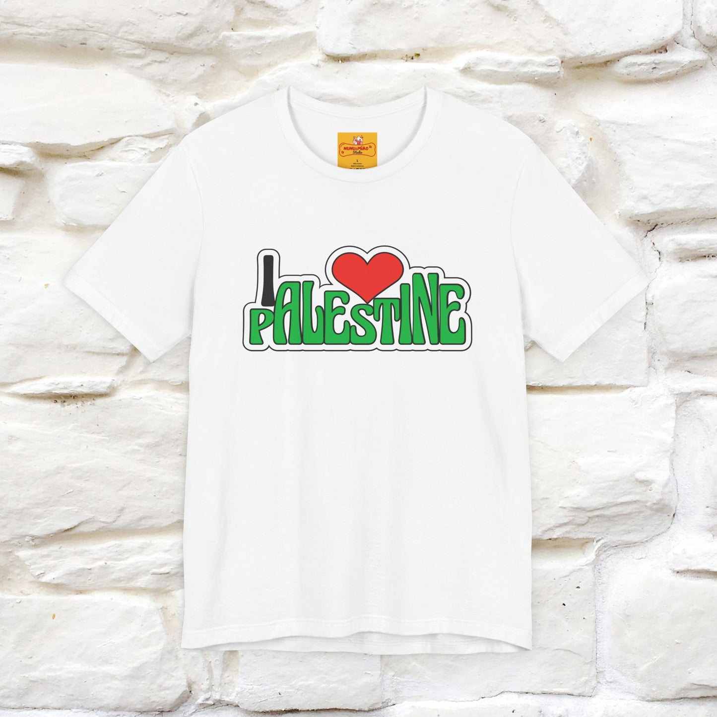 "I Love Palestine" Cat T-shirt | Front & Back Design |Nunu&Miao Studio - Nunu&Miao Studio