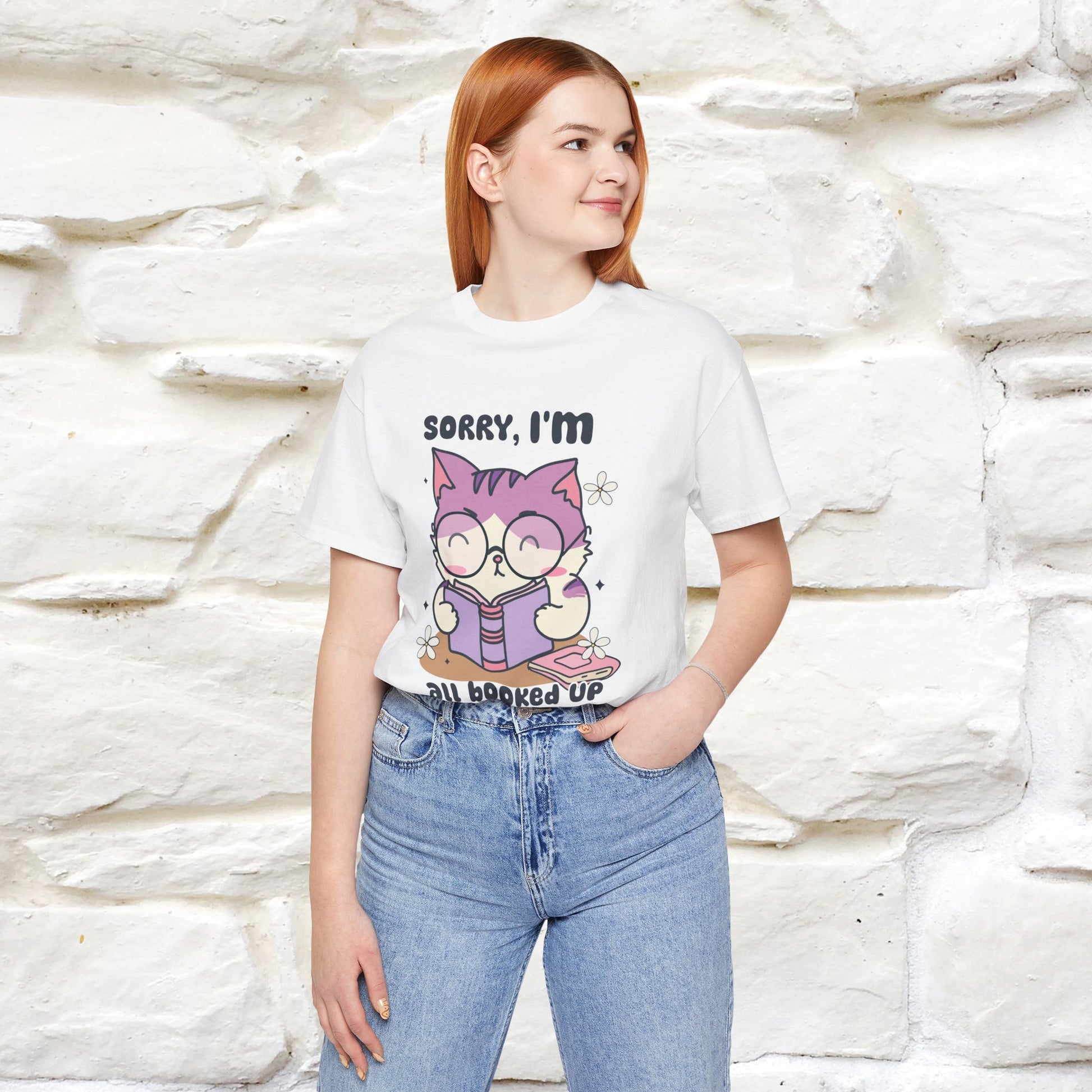 ''Sorry I am All Booked Up| Cute Cat T-Shirt |Nunu&Miao Studio - Nunu&Miao Studio
