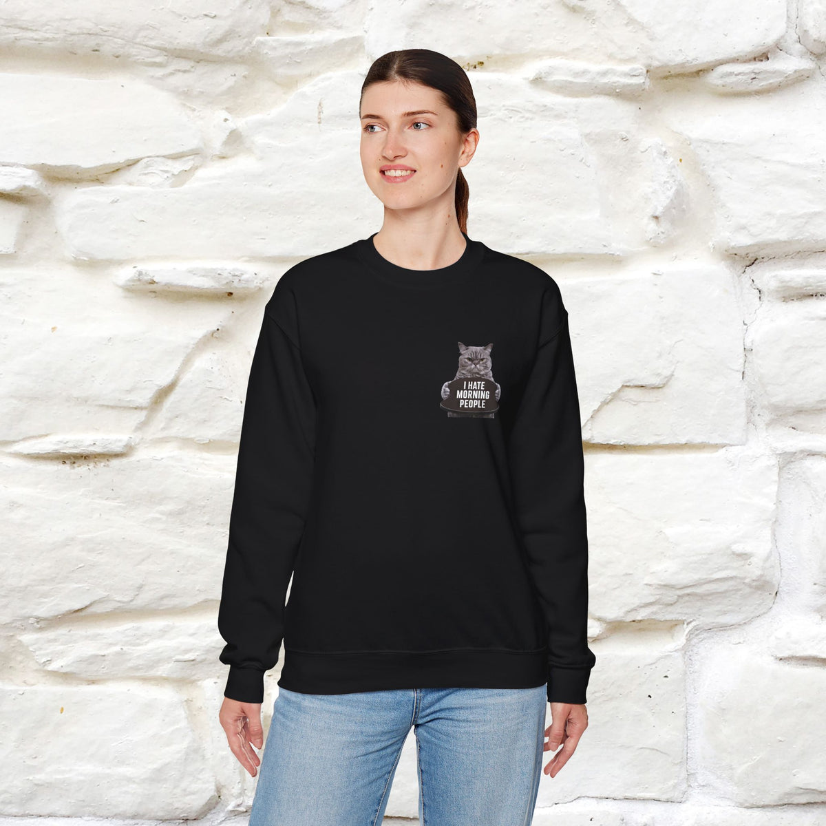 "I Hate Morning People'' |Cat Sweatshirt | Nunu&Miao Studio