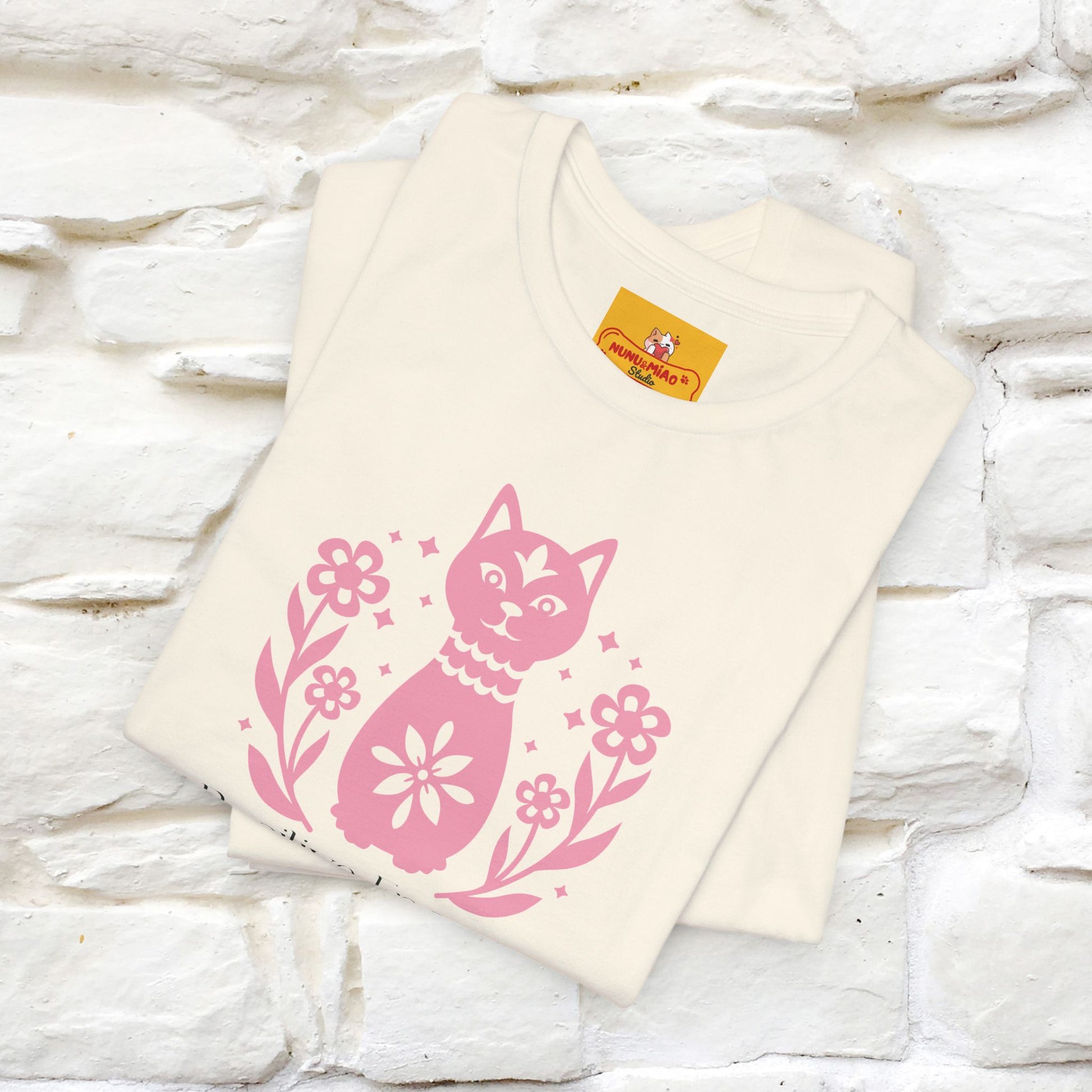 "Positive Energy'' Cat T-Shirt Front and Back Design | Nunu&Miao Studio - Nunu&Miao Studio
