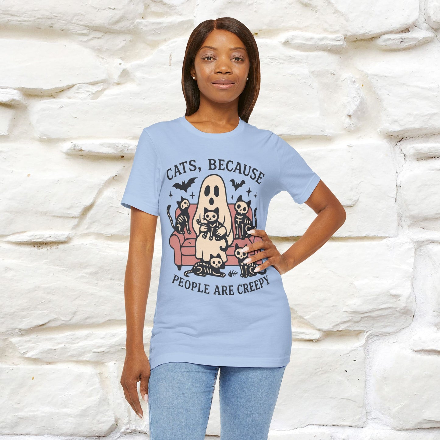 "Cat Because People Are Creepy" Halloween Cat T-shirt |Nunu&Miao Studio - Nunu&Miao Studio